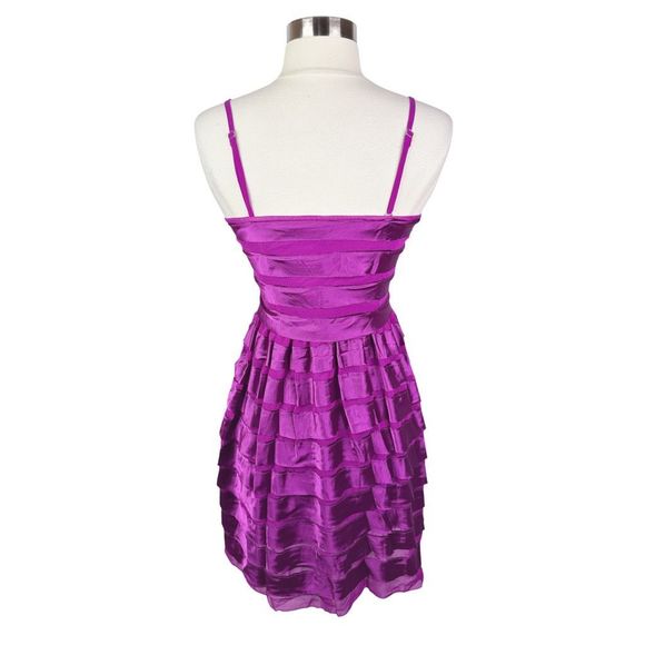 Lucy Paris Purple Tiered Ruffled Mini Dress - Size Small - Picture 5 of 7